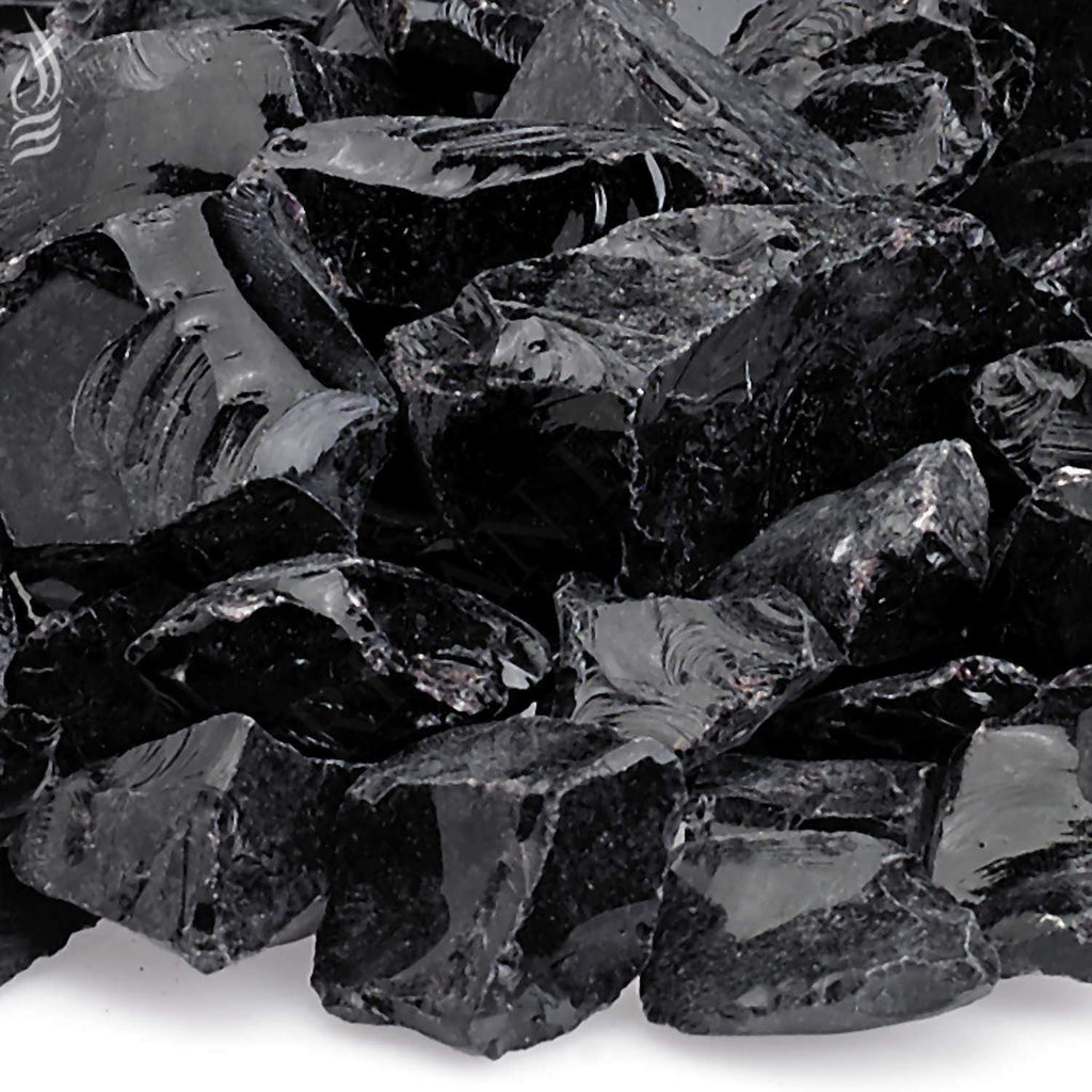 American Fire Glass 3/4-Inch Recycled Fire Glass, 10 lbs, Onyx