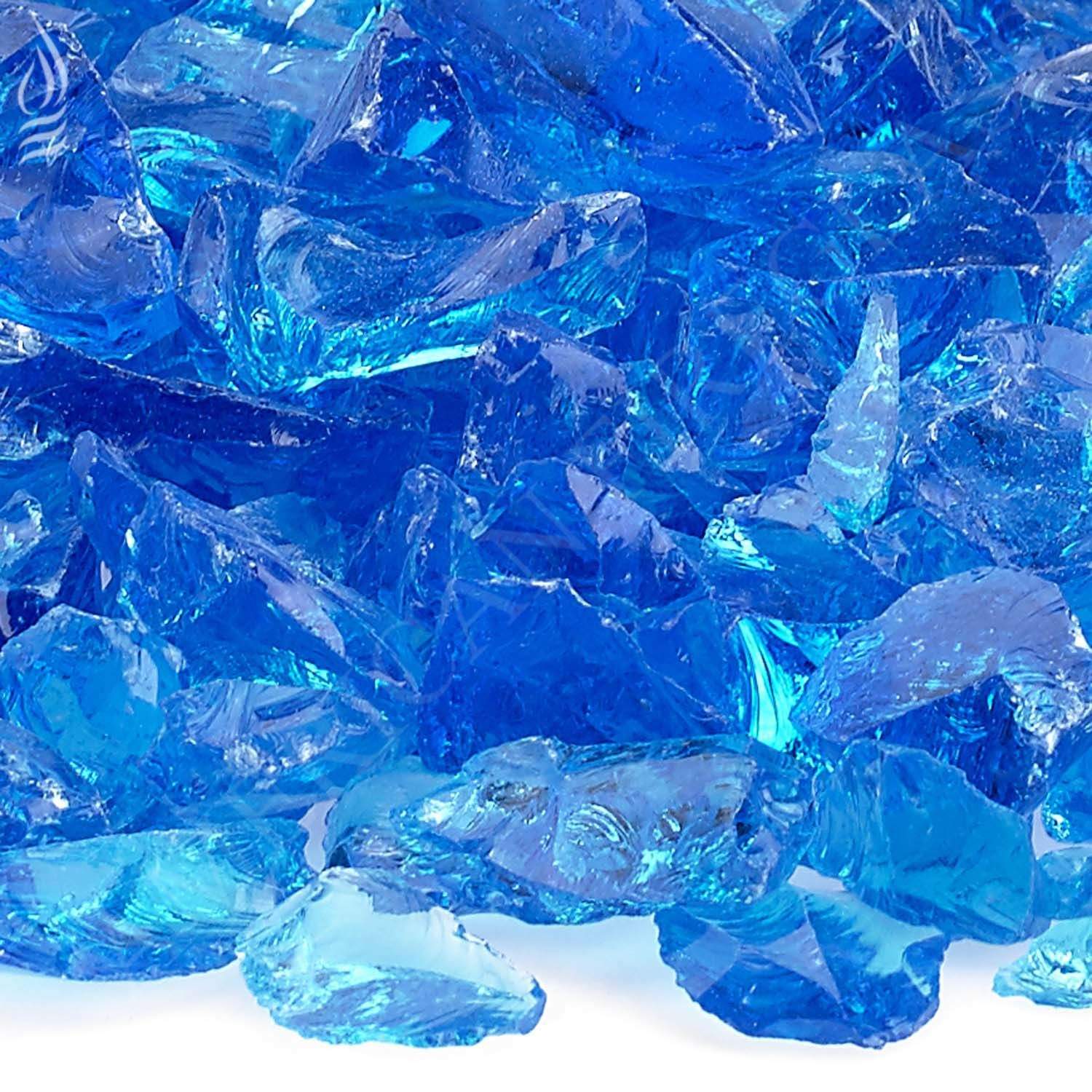 American Fire Glass 3/4-Inch Recycled Fire Glass, 10 lbs, Turquoise