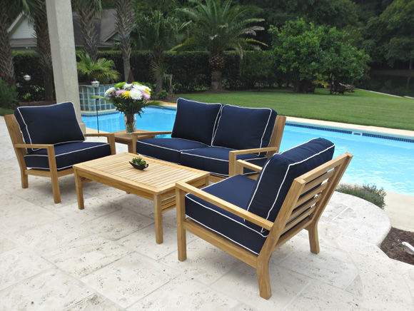 Royal Teak Collection COACH Coastal Deep Seating Teak Chair