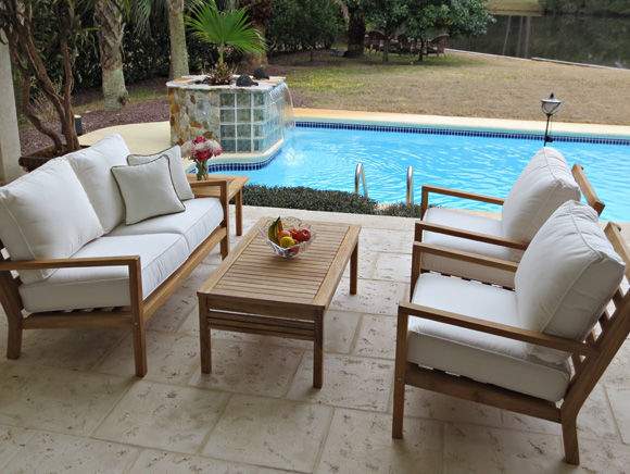 Royal Teak Collection COA2 Coastal Deep Seating Teak Loveseat