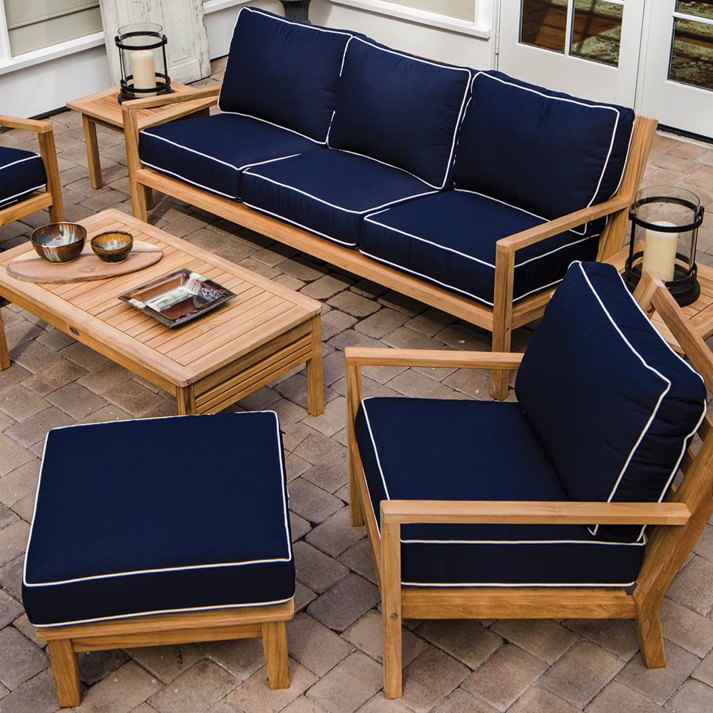 Royal Teak Collection COA3 Coastal Deep Seating Teak 3-Seater Sofa