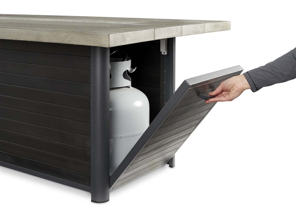 The Outdoor GreatRoom Company CR-1242-K Cedar Ridge Gas Fire Pit Table, Rectangular, 32x61-Inches