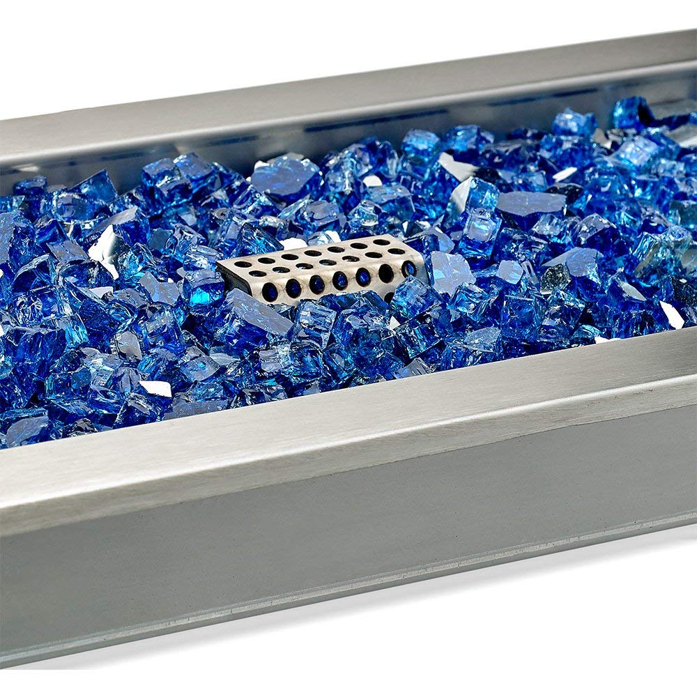 American Fire Glass CSA Certified Spark Ignition Fire Pit Kit, Linear Trough Pan with Burner
