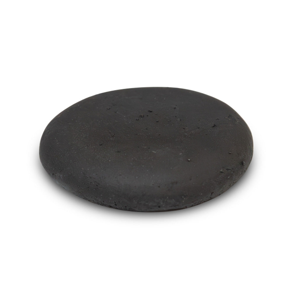 Black ceramic stone, smooth oval shape