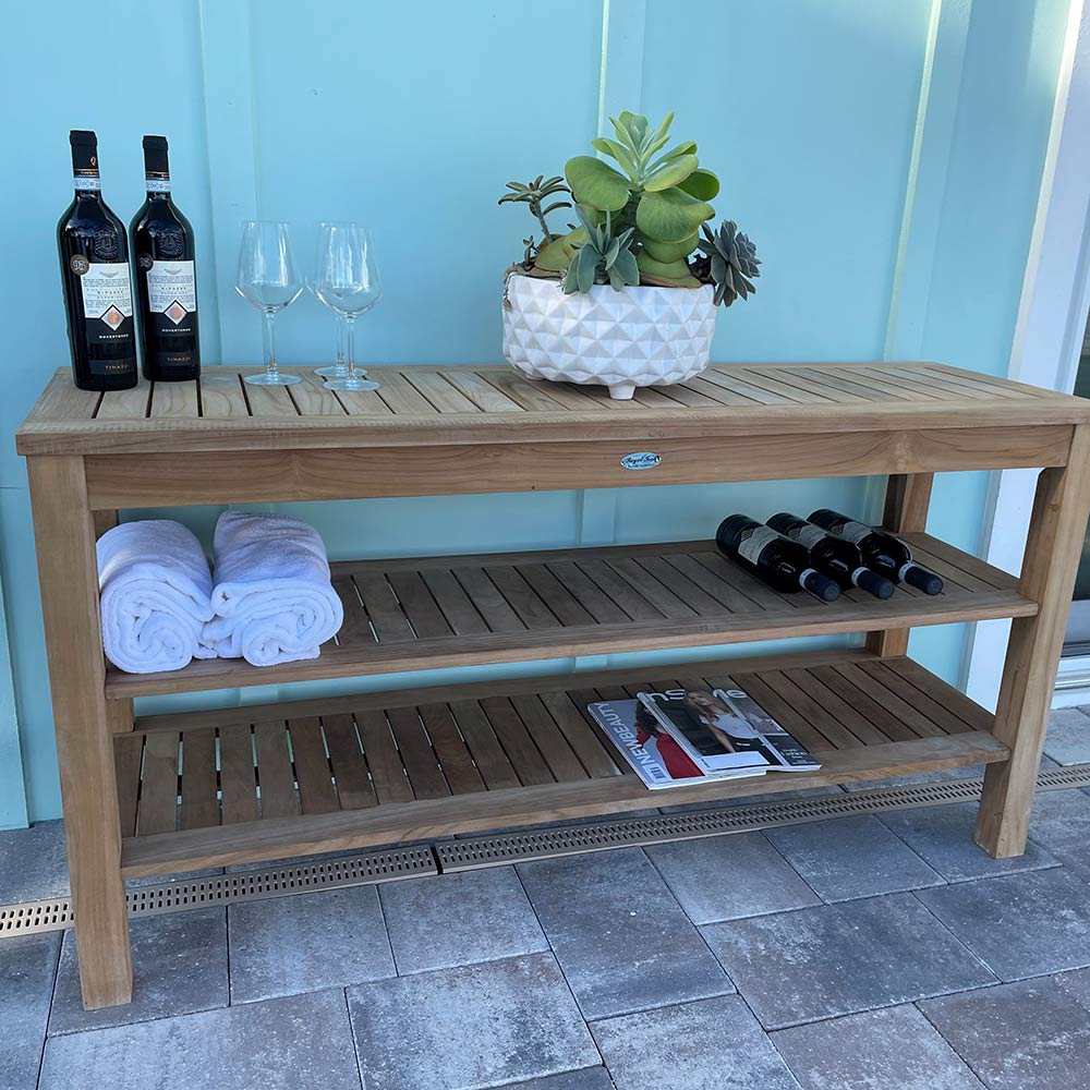 Royal Teak Collection Console Table with Two Shelves