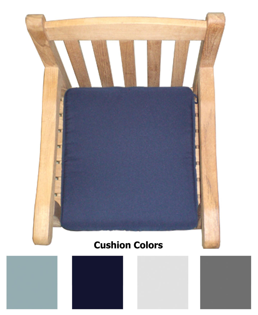 Royal Teak Collection Sunbrella 19x20.5-Inch One Seater Cushion for Estate, Compass & Comfort Rocker Chairs and Teak Footrest