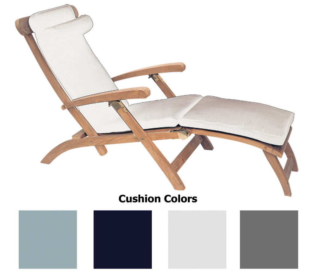 Royal Teak Collection Sunbrella 17x74-Inch Steamer Cushion for Steamer Lounge Chair