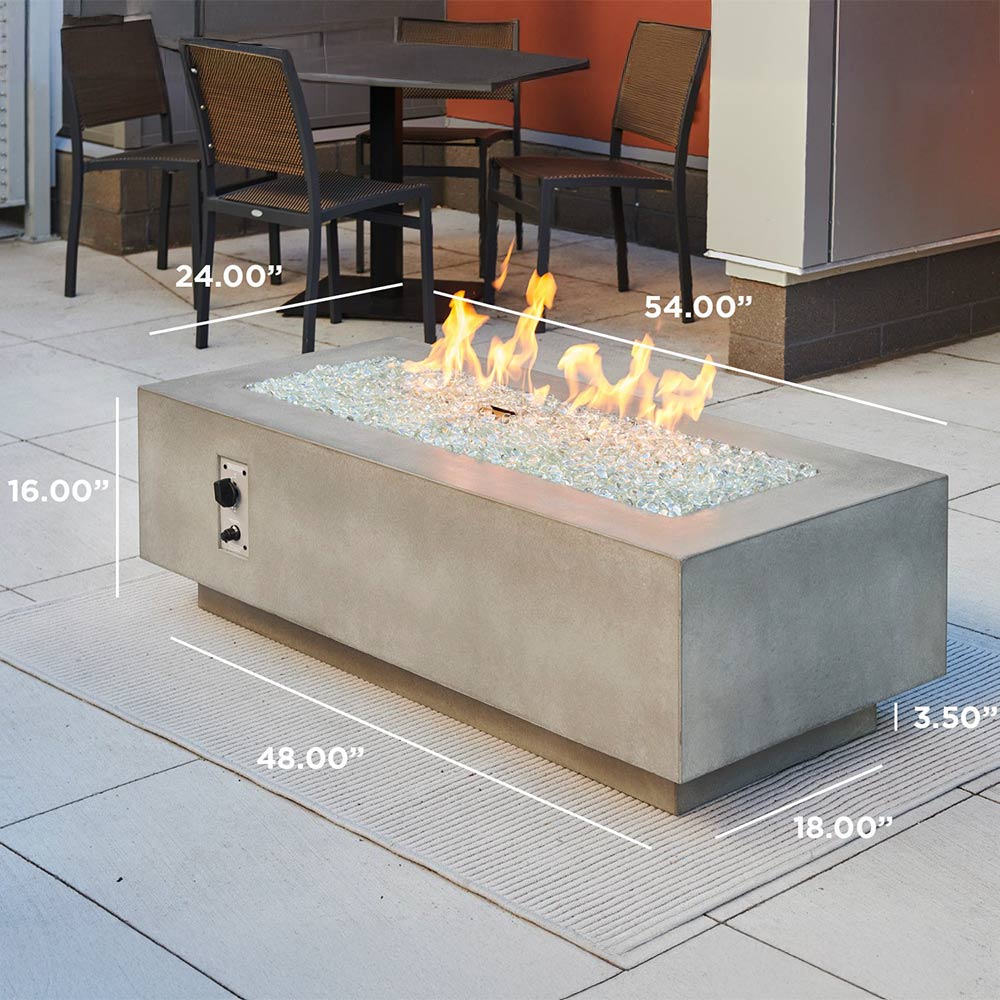 The Outdoor GreatRoom Company CV-54 Cove Linear Gas Fire Pit Table, 54-Inch