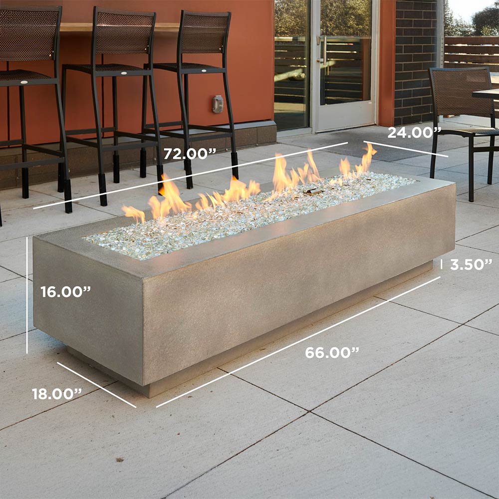 The Outdoor GreatRoom Company Cove 72-Inch Linear Gas Fire Pit Table