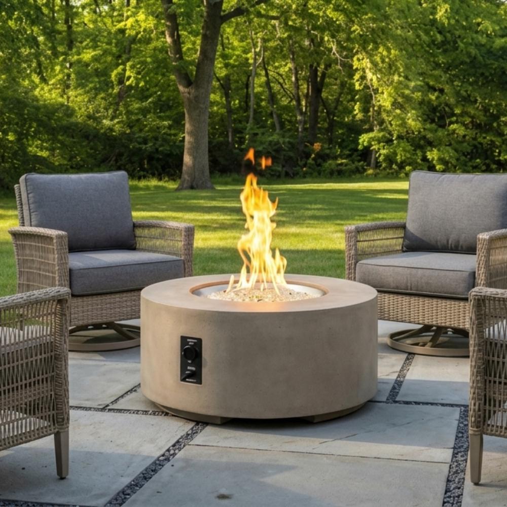 The Outdoor GreatRoom Company Cove 48-Inch Round Gas Fire Pit Table