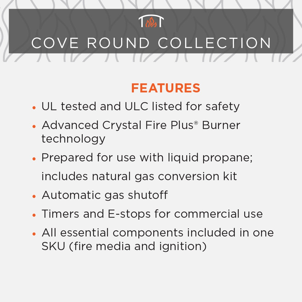 The Outdoor GreatRoom Company Cove 60-Inch Round Gas Fire Pit Table