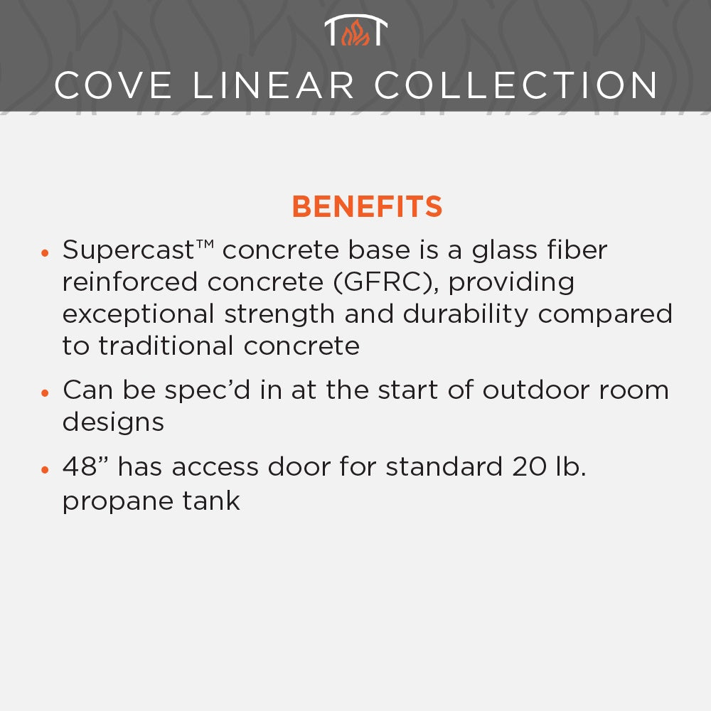 The Outdoor GreatRoom Company Cove 48-Inch Linear Gas Fire Pit Table