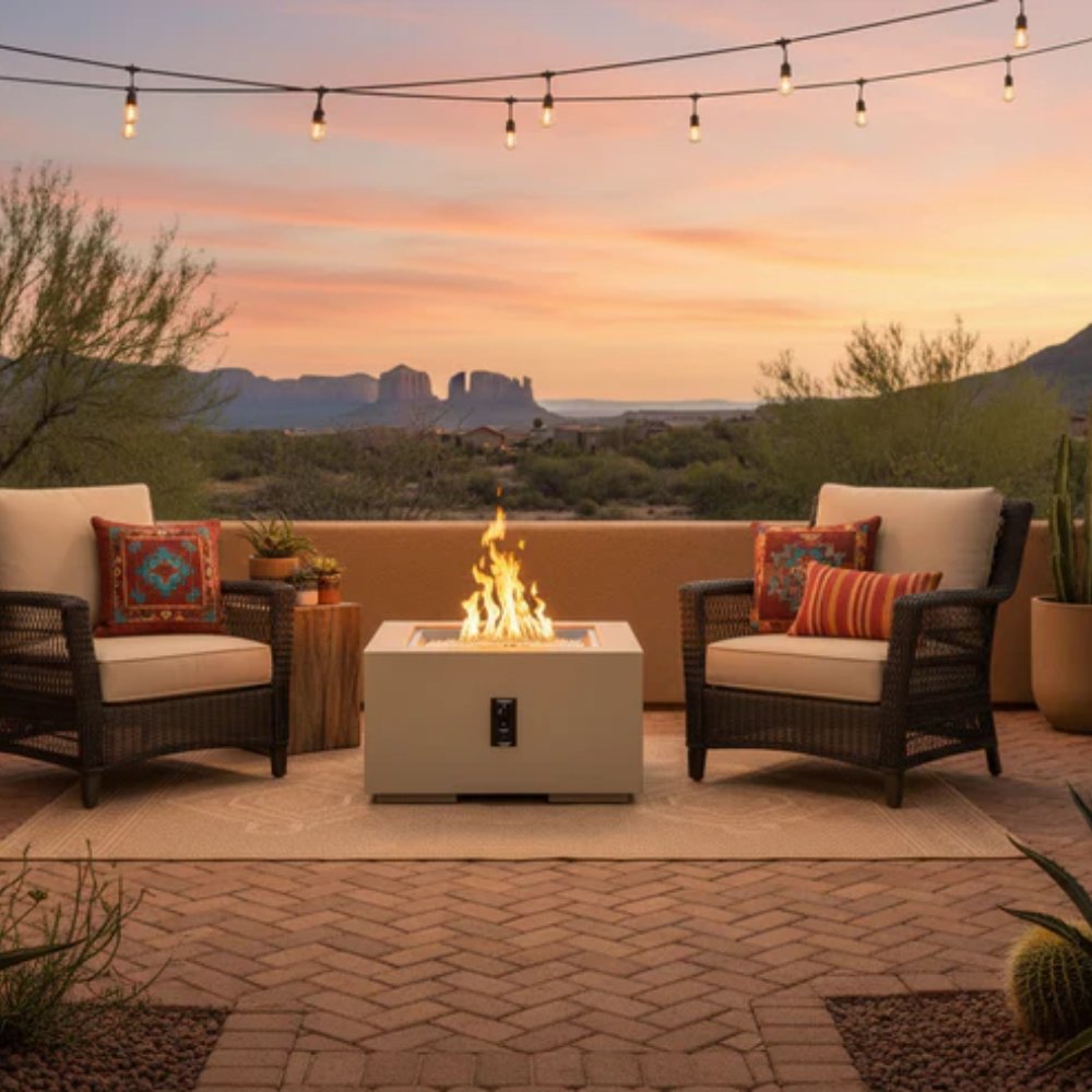 The Outdoor GreatRoom Company Cove 36-Inch Square Gas Fire Pit Table