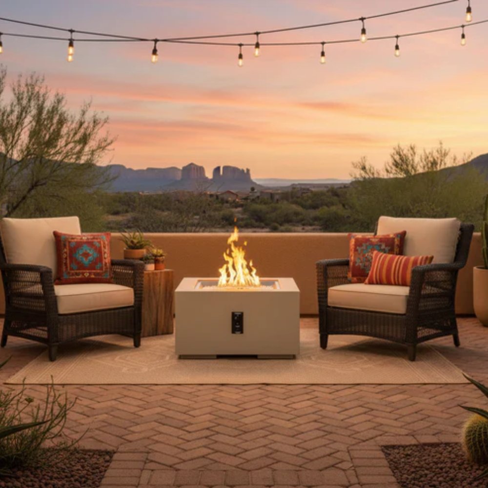The Outdoor GreatRoom Company Cove 42-Inch Square Gas Fire Pit Table