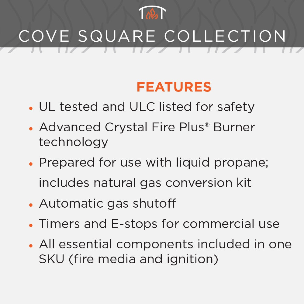 The Outdoor GreatRoom Company Cove 42-Inch Square Gas Fire Pit Table