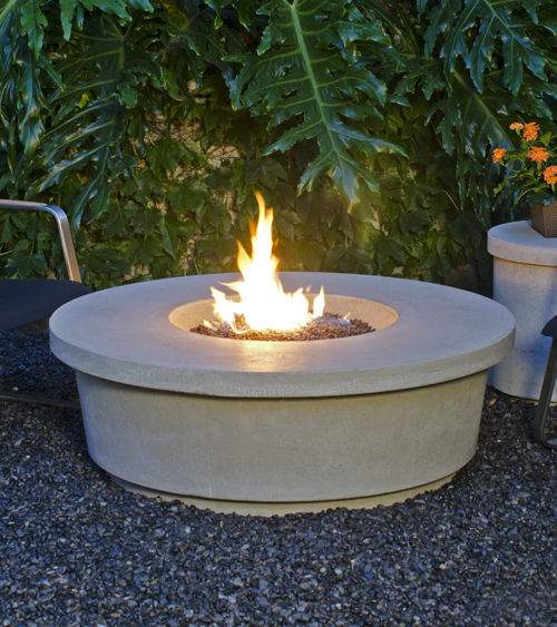 American Fyre Designs Contempo 47-Inch Round GFRC Chat Height Fire Table