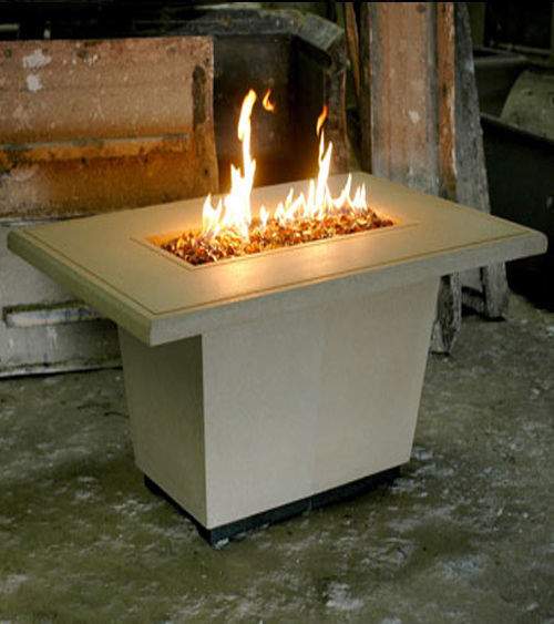 American Fyre Designs Cosmopolitan 54-Inch Rectangle GFRC Chat Height Fire Table