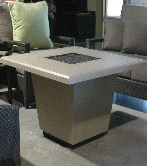 American Fyre Designs Cosmopolitan 36-Inch Square GFRC Chat Height Fire Table
