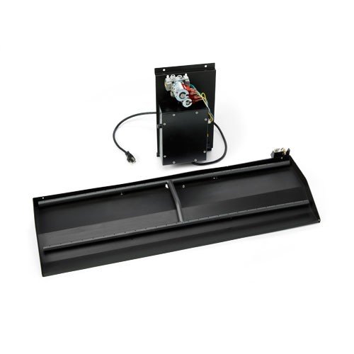 Black outdoor gas fireplace burner kit with control module and ignition wires
