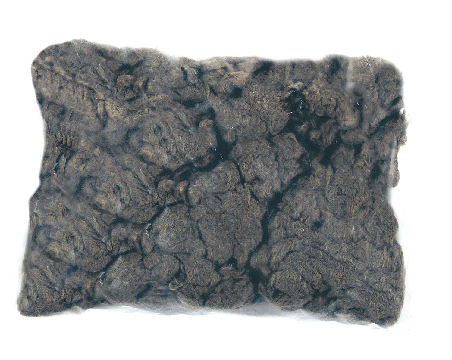 Textured dark gray faux fur cushion with soft crumpled pile