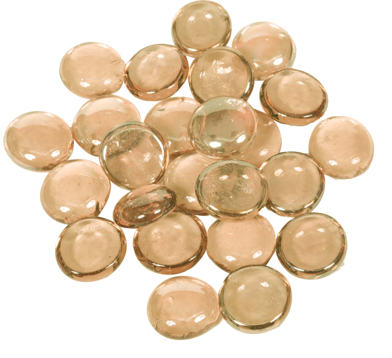Iridescent pink fire beads, round 3/4-inch glass beads (set of 10)