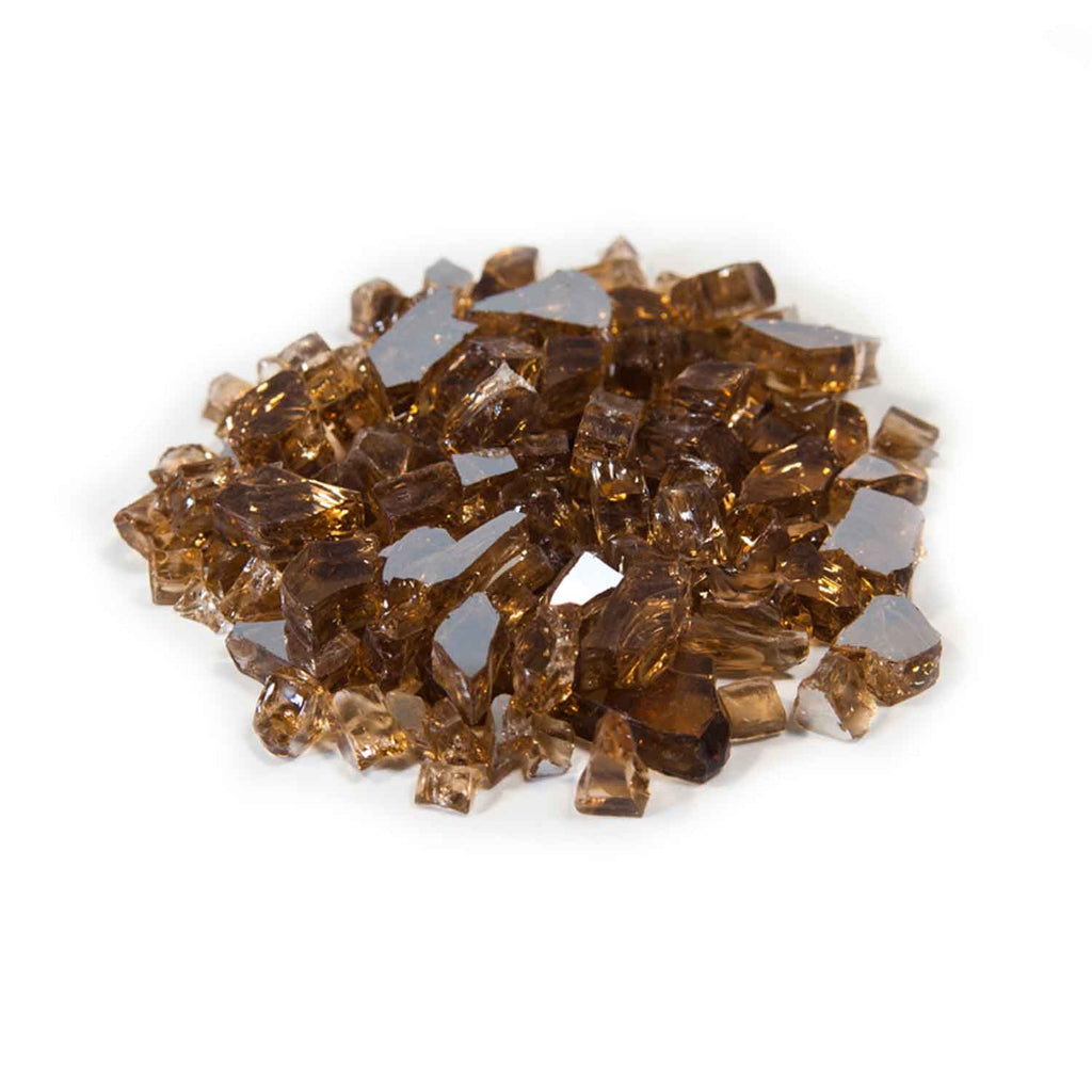 Copper reflective fire glass, 1/2-inch square shards