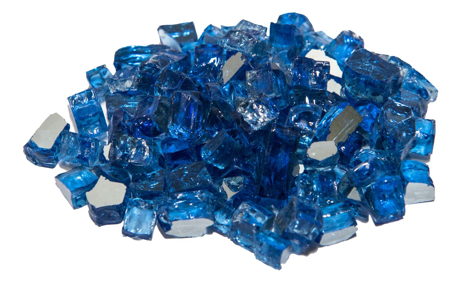 Dagan 1/2-Inch Reflective Fire Glass, 10, Diamond Blue