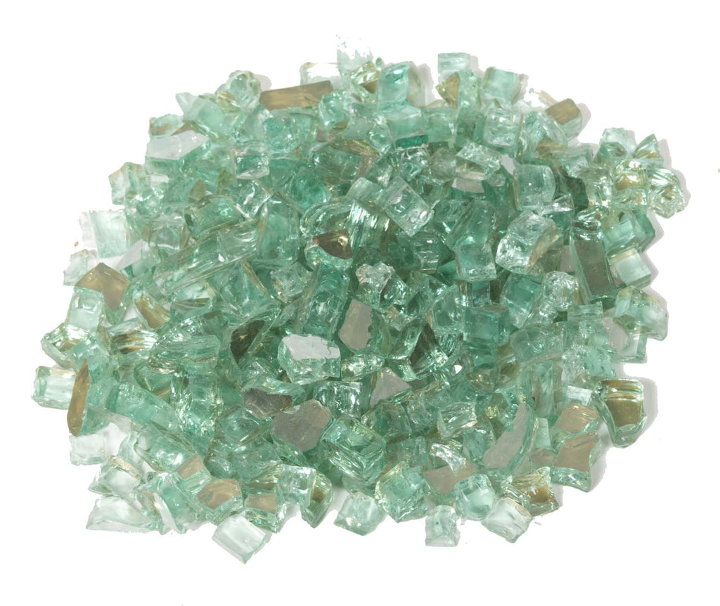 Mint reflective fire glass, translucent small chunks for fire pits