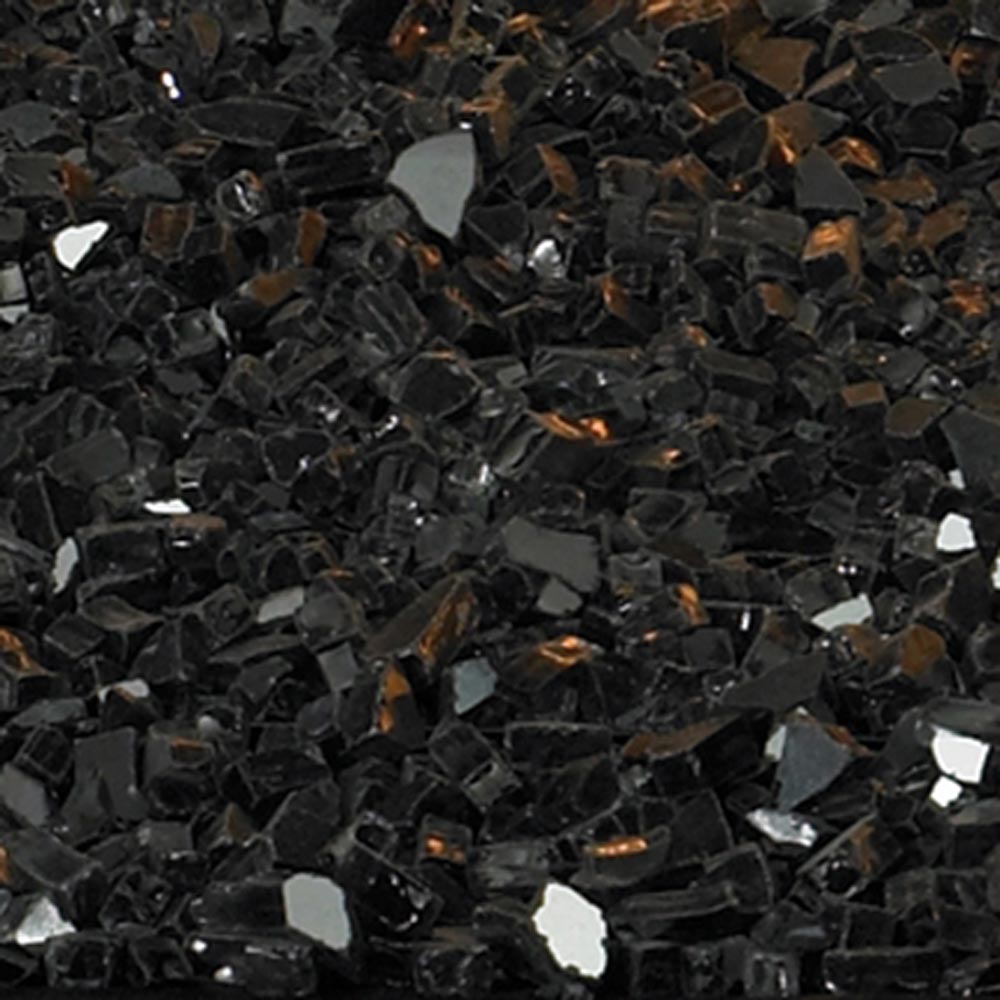 Black polished crushed glass decorative pieces, assorted shards and chips