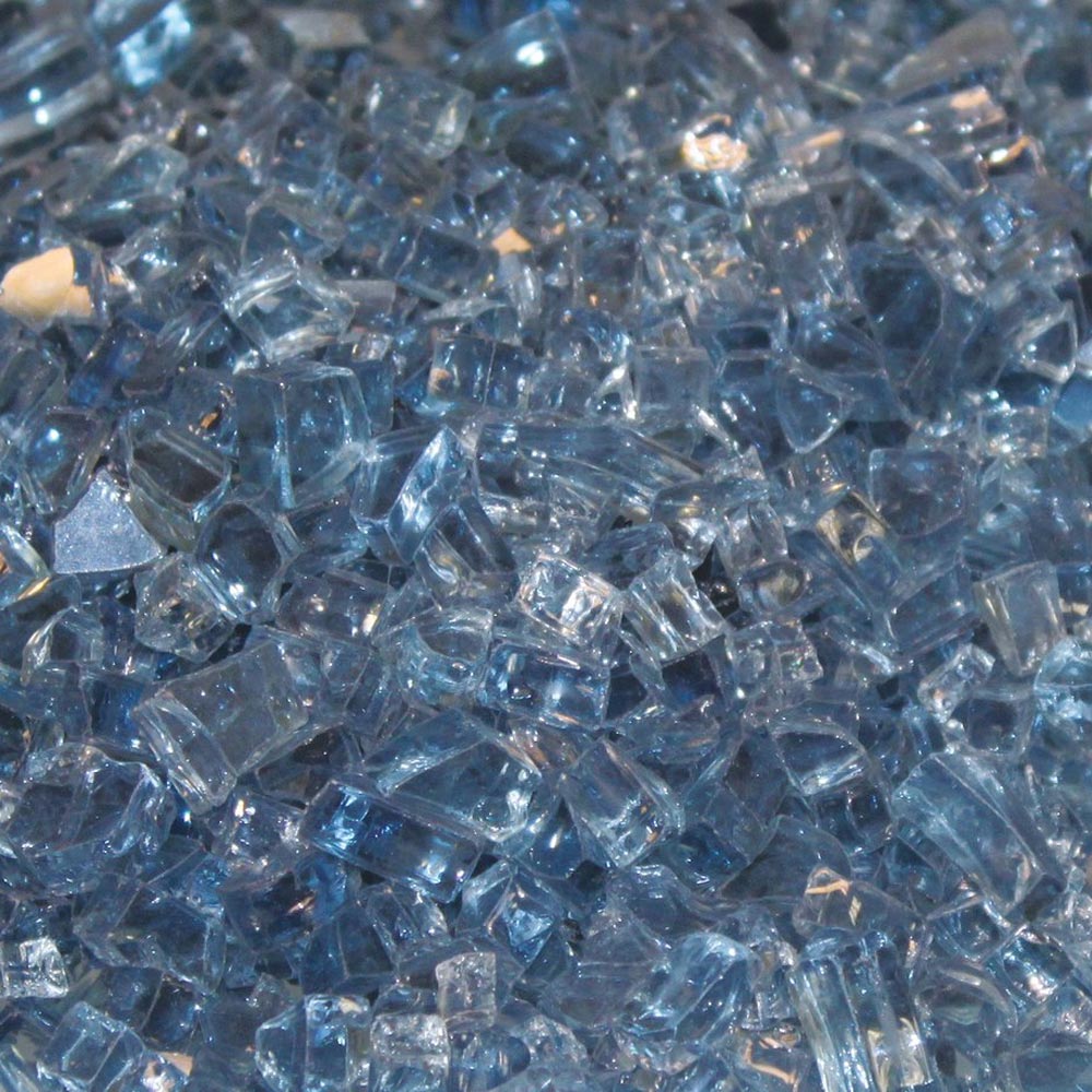 Blue clear decorative crushed glass pieces