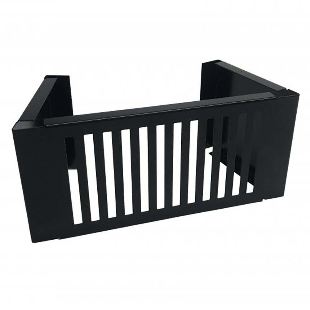Black rectangular fire pit burner ring with slotted vents