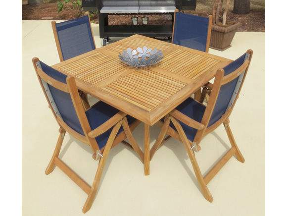 Royal Teak Collection Square Dolphin Teak Table, 50x50-Inch