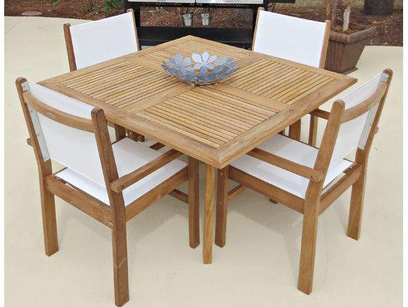Royal Teak Collection Square Dolphin Teak Table, 50x50-Inch