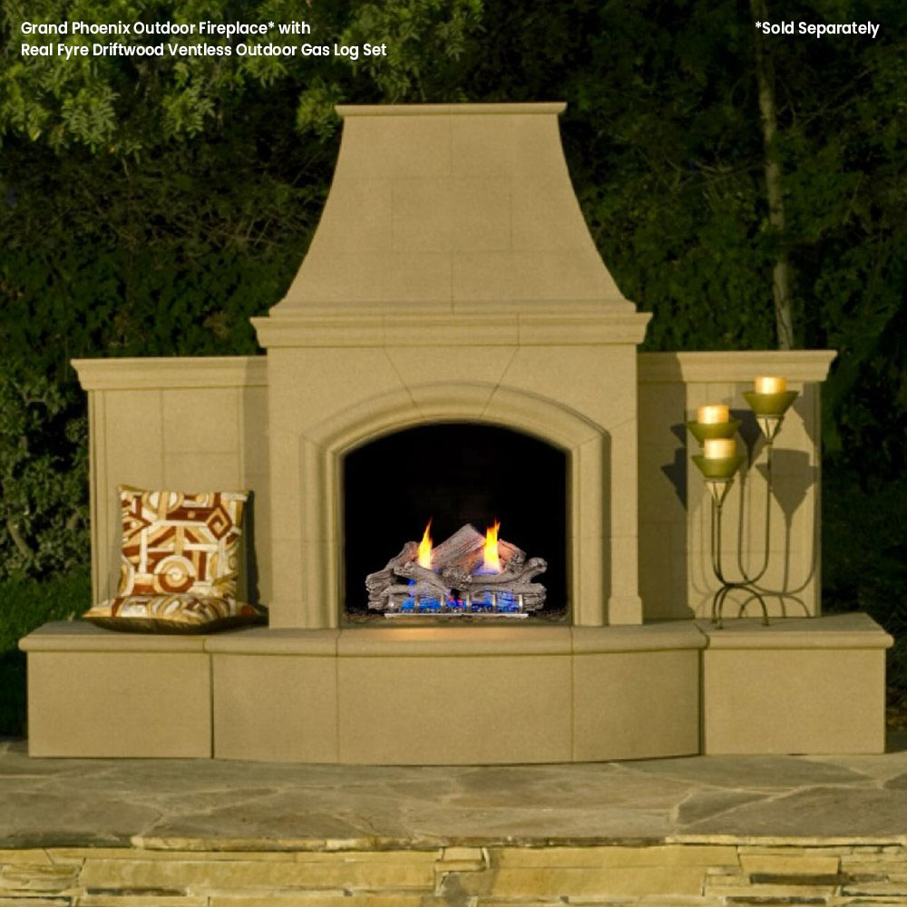 Real Fyre Driftwood Ventless Outdoor Gas Log Set