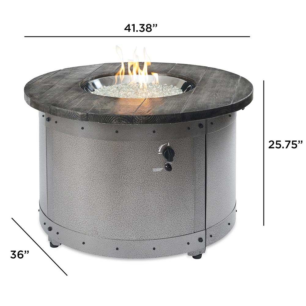 The Outdoor GreatRoom Company ED-20 Edison Round Gas Fire Pit Table, 39.5-Inches