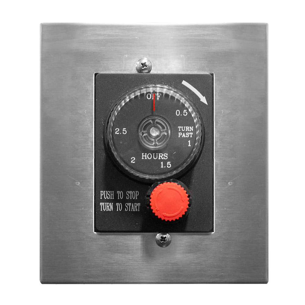 Stainless steel surface mount emergency stop control with red push-to-stop button