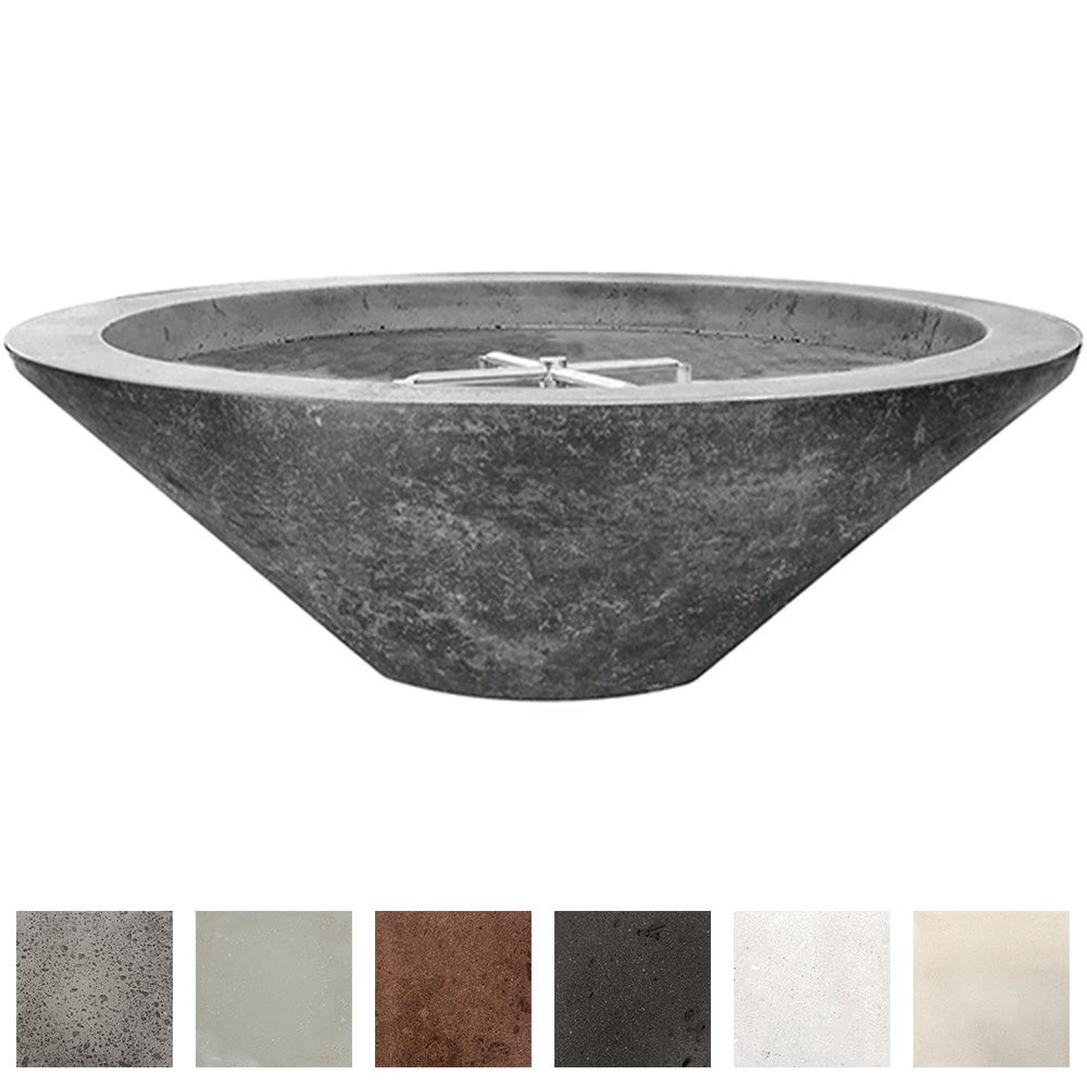 Prism Hardscapes Embarcadero Pedestal Concrete Gas Fire Pit, 31-Inch