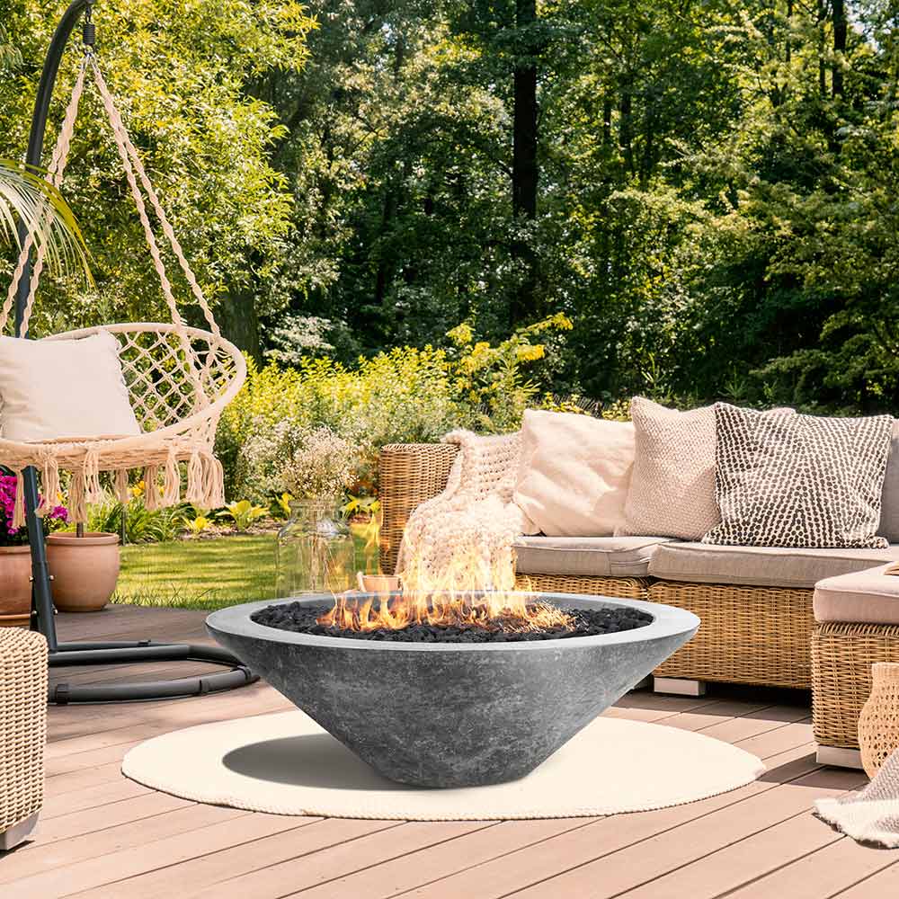 Prism Hardscapes PH-437 Embarcadero Concrete Gas Fire Pit, 31-Inch