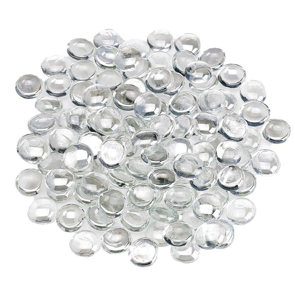 American Fire Glass 1/2-Inch Fire Glass Beads, 10 lbs, Glacier Ice
