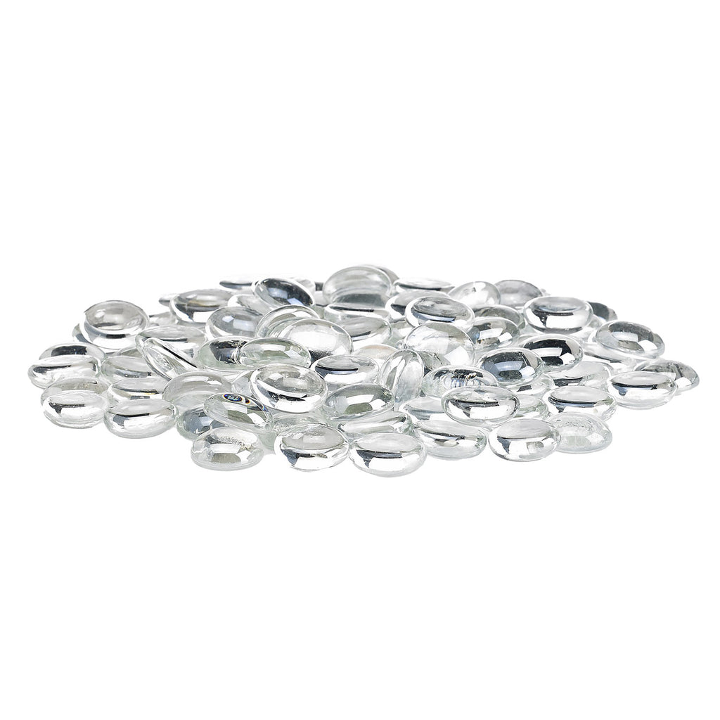 American Fire Glass 1/2-Inch Fire Glass Beads, 10 lbs, Glacier Ice