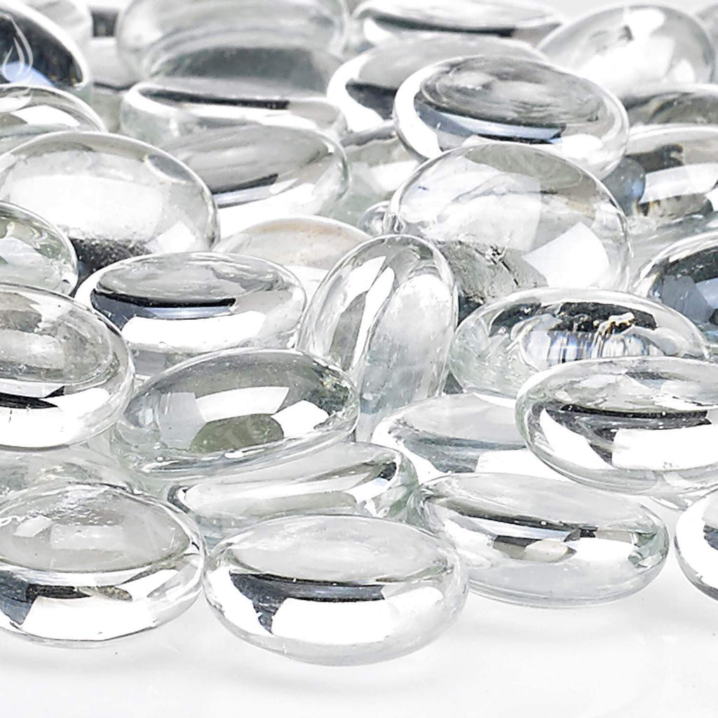 American Fire Glass 1/2-Inch Fire Glass Beads, 10 lbs, Glacier Ice