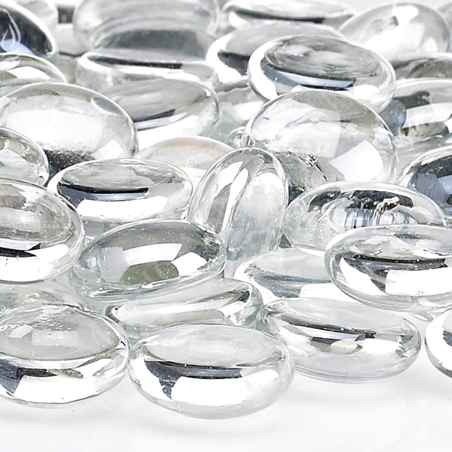 American Fire Glass 1/2-Inch Fire Glass Beads, 10 lbs, Glacier Ice