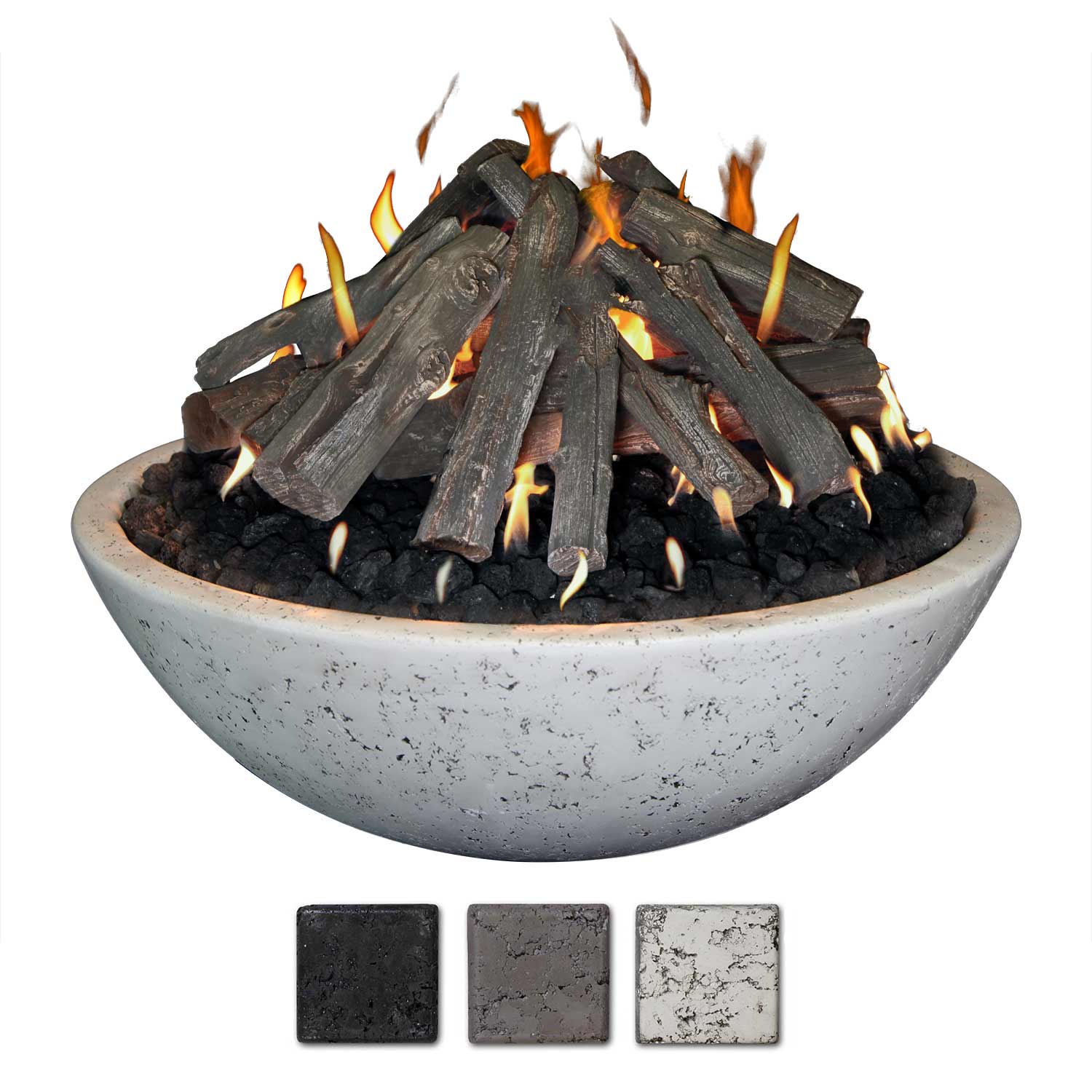Grand Canyon FB4816TP Concrete Fire Bowl 48x16-Inch with Tee-Pee Stack