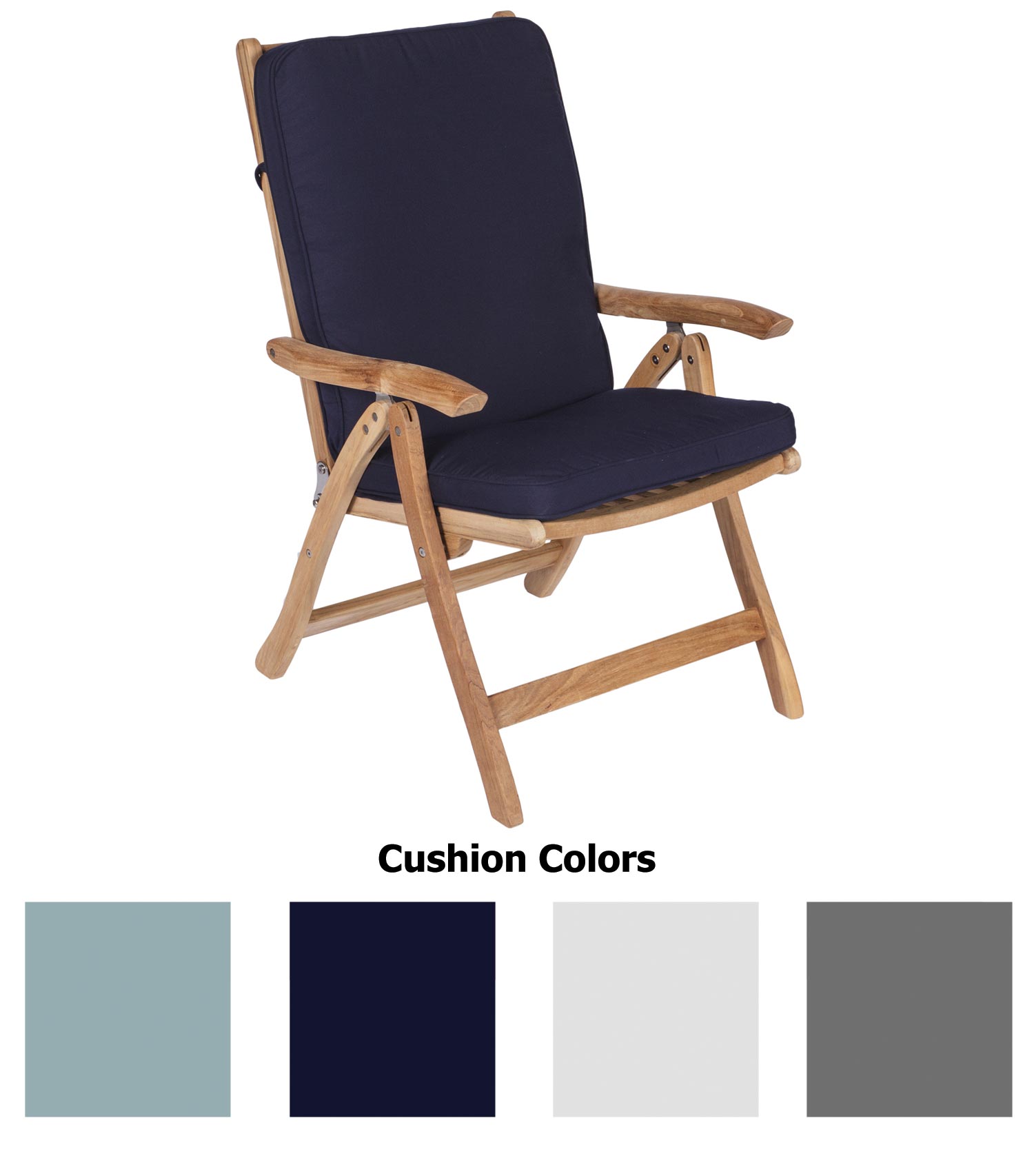 Royal Teak Collection Sunbrella 19x44-Inch Fullback Cushion for Estate & Comfort Rocker Chairs