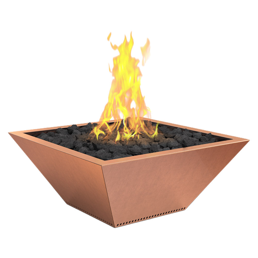 Grand Effects Square Corinthian Copper Gas Fire Bowl
