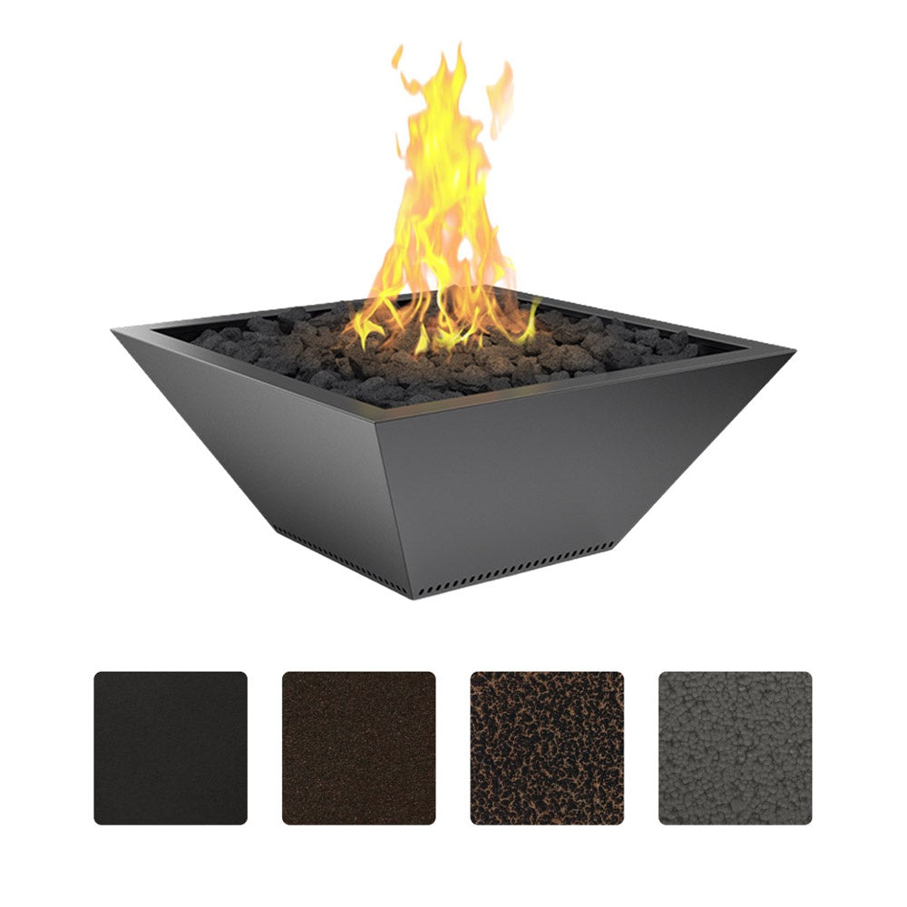 Grand Effects Square Corinthian Powder Coated Gas Fire Bowl