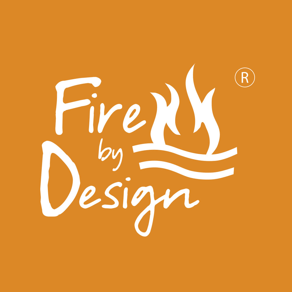 Fire by Design logo with flame icon and registered mark