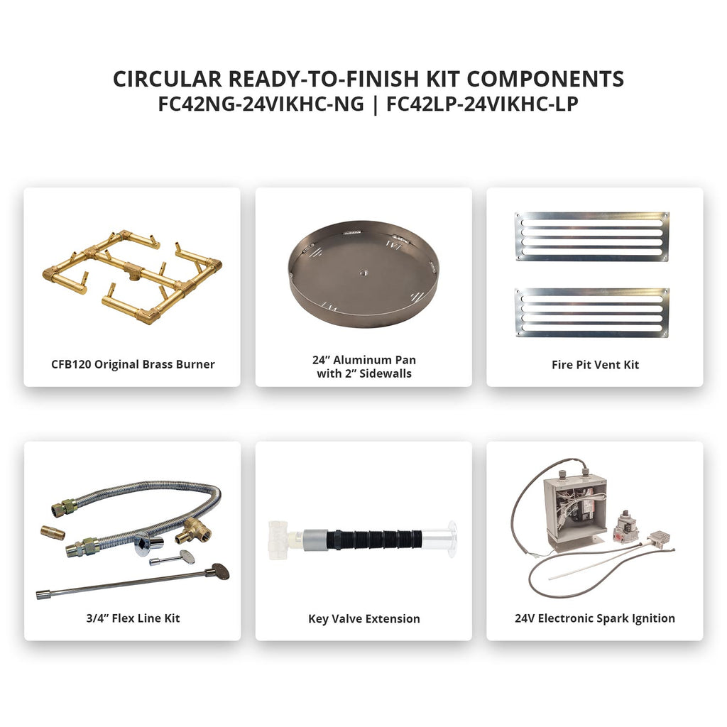 Crossfire by Warming Trends 42-Inch Round Ready-to-Finish Fire Pit Enclosure with Gas Burner Kit