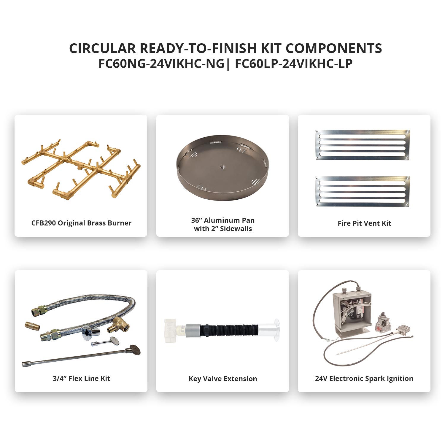 Crossfire by Warming Trends 60-Inch Round Ready-to-Finish Fire Pit Enclosure with Gas Burner Kit