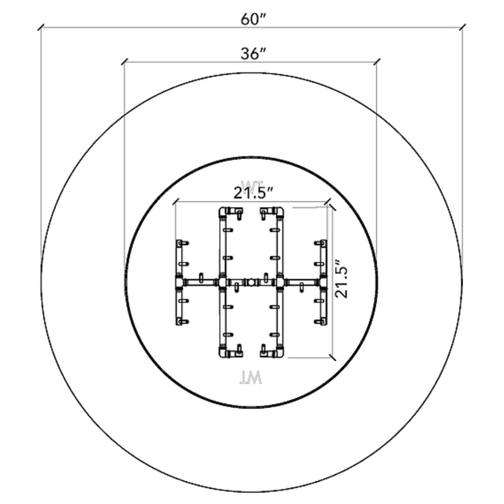 Crossfire by Warming Trends 60-Inch Round Ready-to-Finish Fire Pit Enclosure with Gas Burner Kit